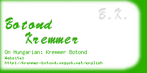botond kremmer business card